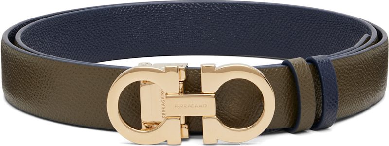 Khaki Gancini Reversible & Adjustable Belt 262270F001008