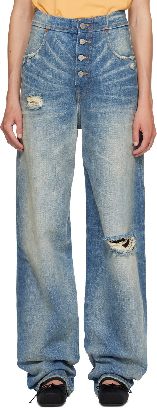 Blue Distressed Jeans 261188F069022