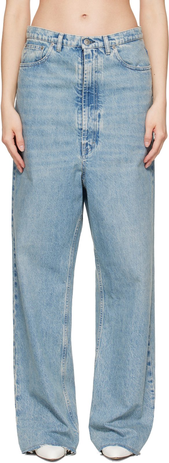 Blue Wide-Leg Jeans 261168F069004