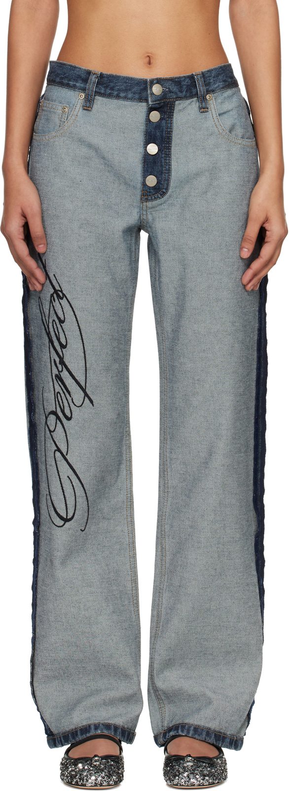 Blue Imperfectly Perfect Jeans 261190F069000