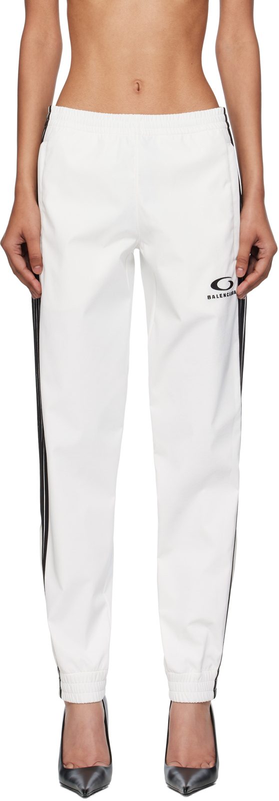 White Striped Track Pants 251342F086002