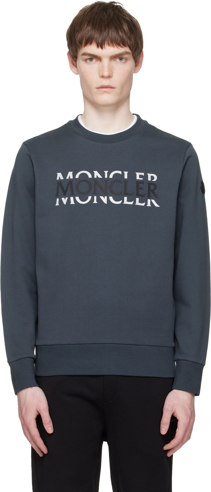 Gray Logo Cotton Jersey Long Sleeve Sweatshirt 261111M204005