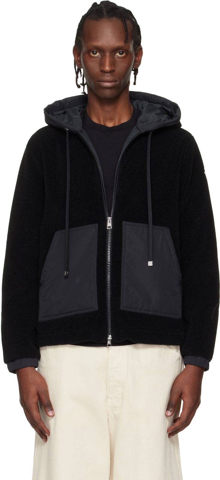 Black Archivio Zip-Up Cardigan Hoodie 261111M202012