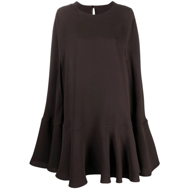 Garavani Garavani Silk Cape Dress_Brown