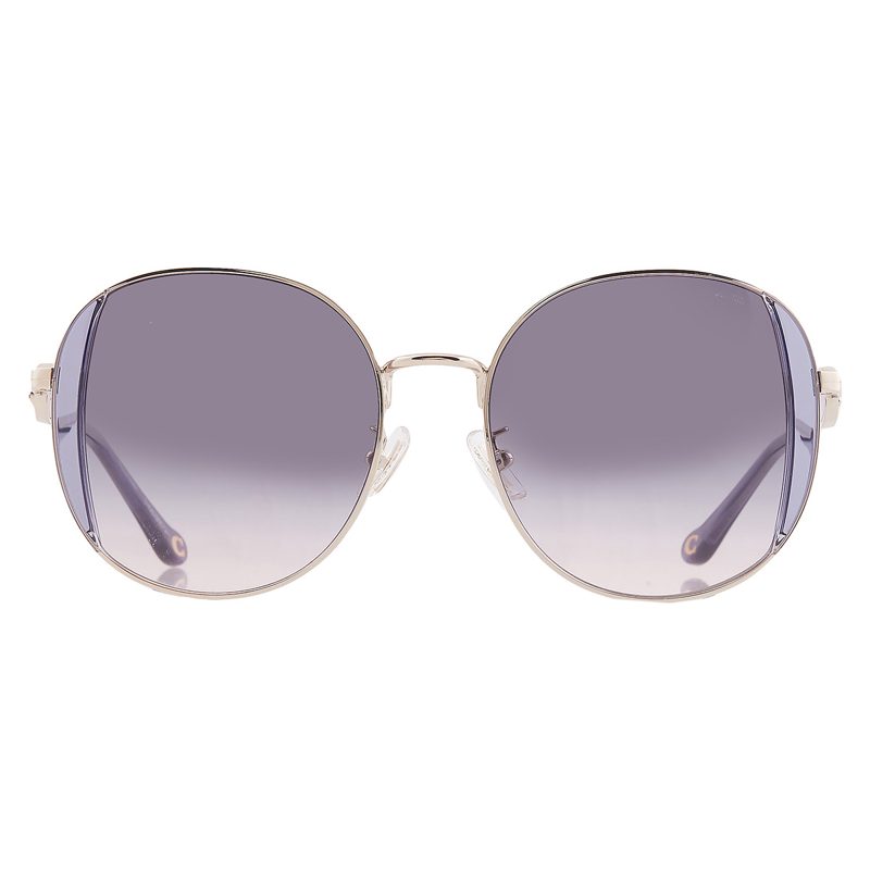 Coach Lilac Peach Gradient Round Ladies Sunglasses HC7176B 900536 54