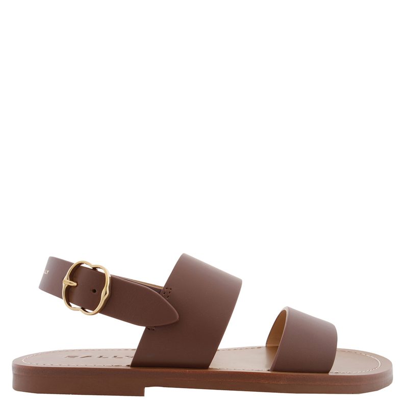 Bilki Leather Ankle Strap Flat Sandals