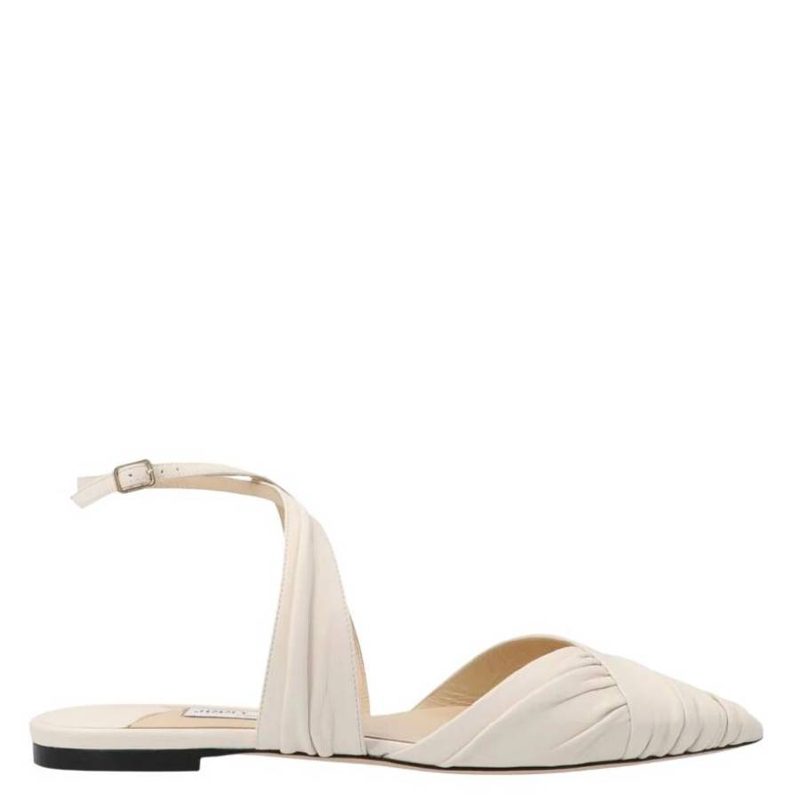 Basil Crossover Leather Slingback Flats