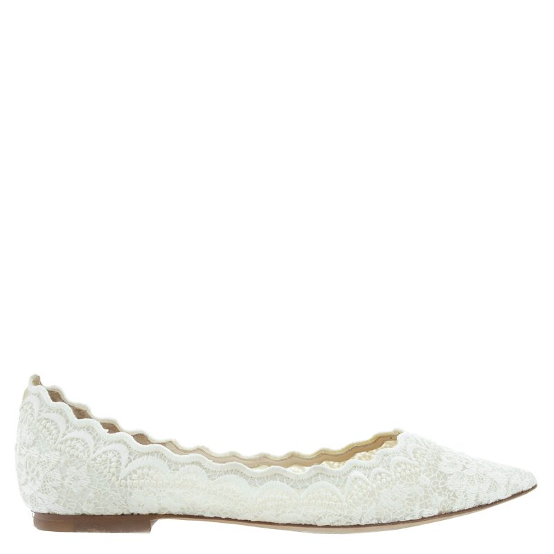 Womens Love Flat Ivory Ballerina Flats