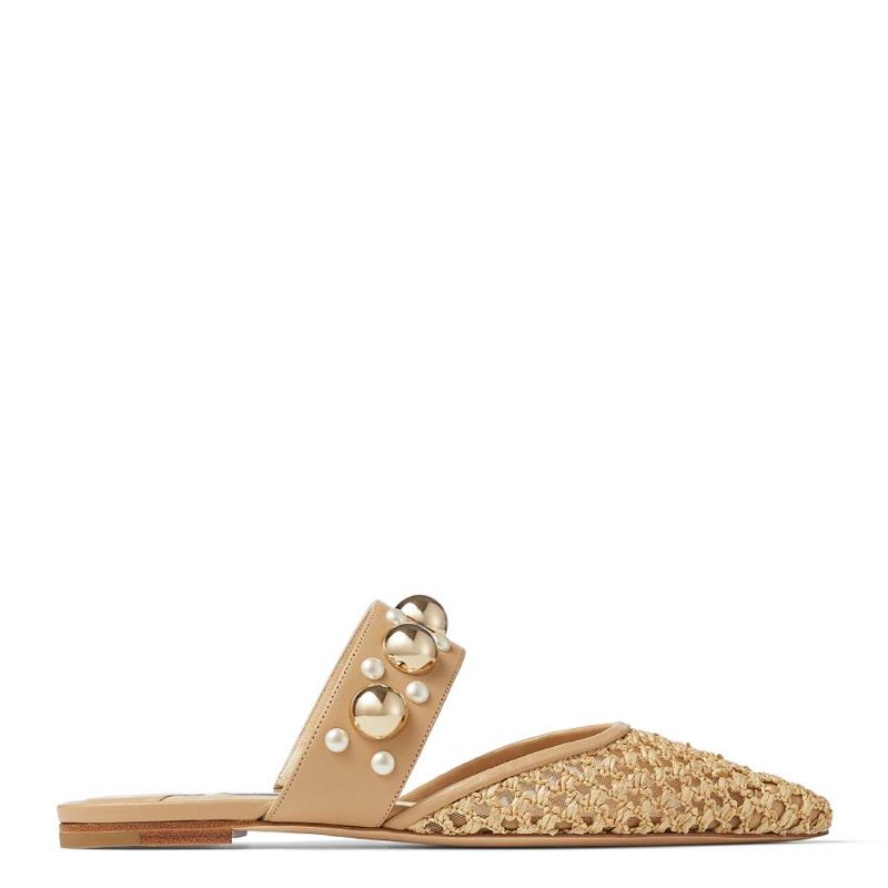 Womens Basette Raffia Flats