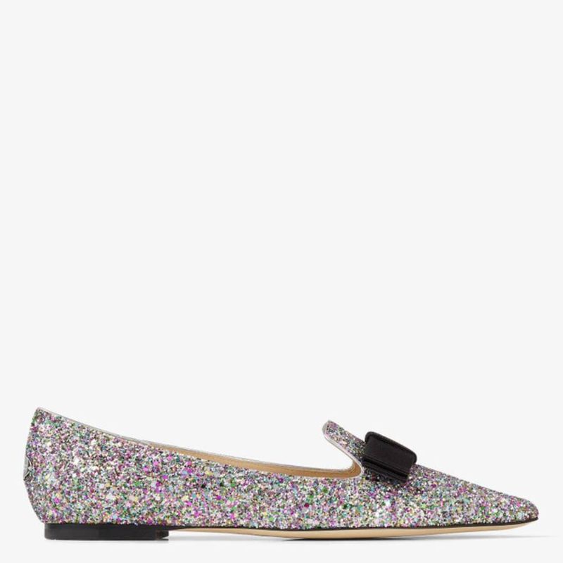 Gala Coarse Glitter Fabric Flats