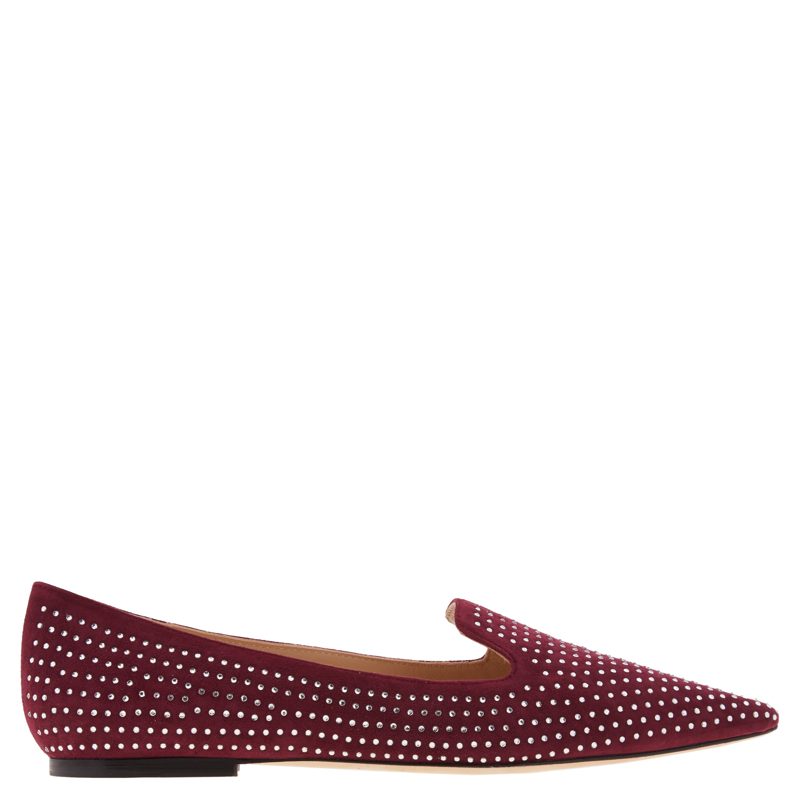 Calix Crystal Hotfix Suede Ballerina Flats