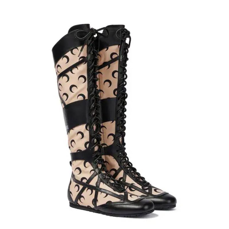 Womens Kato x Marine Serre Knee-High Boots