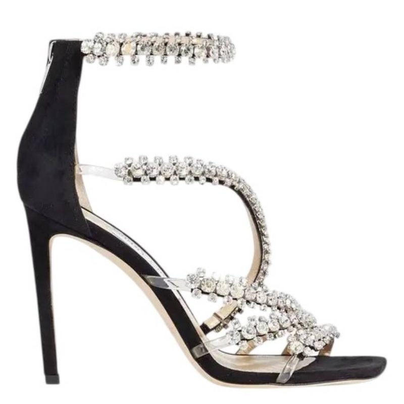 Josefine 100 Crystal-Embellished Suede Sandals