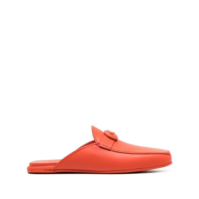 Logo Buckle Backless Slippers
