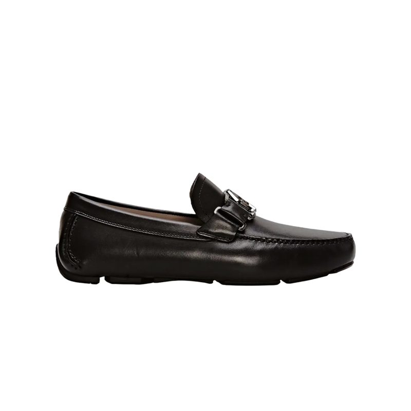 Salvatore Leather Ornament Driver Loafers