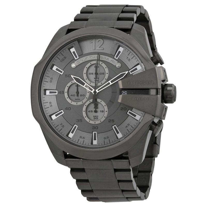 Mega Chief Chronograph Grey Dial Gunmetal Mens Watch DZ4282