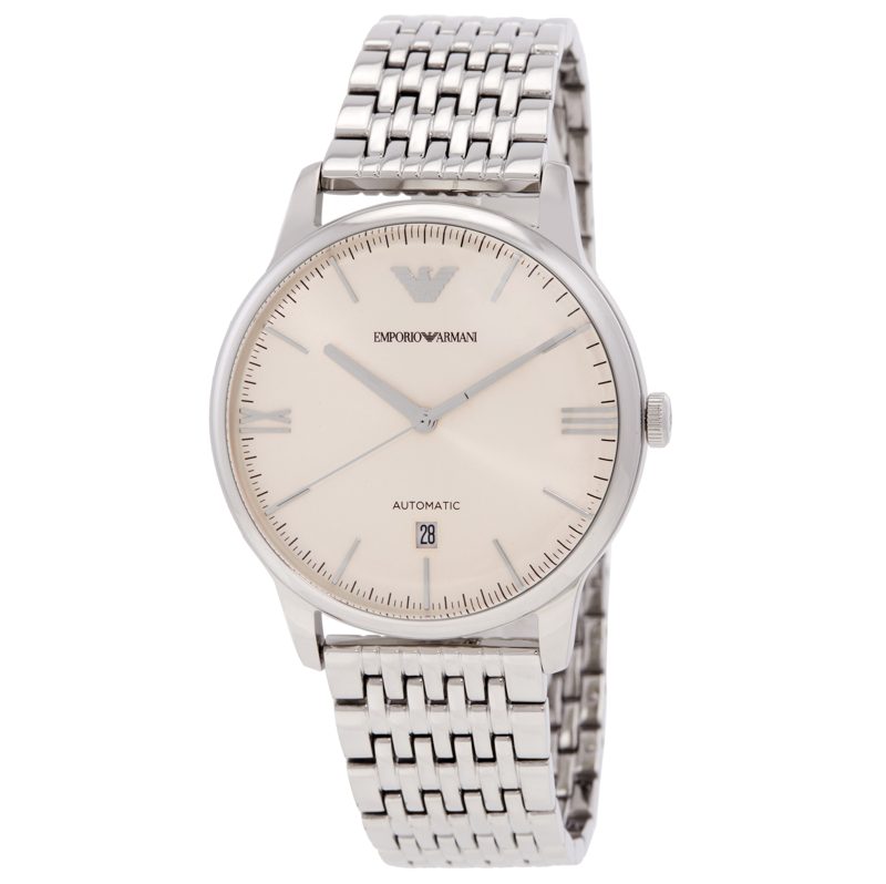 Emporio Armani Automatic Eggshell Sunray Dial Mens Watch AR60082