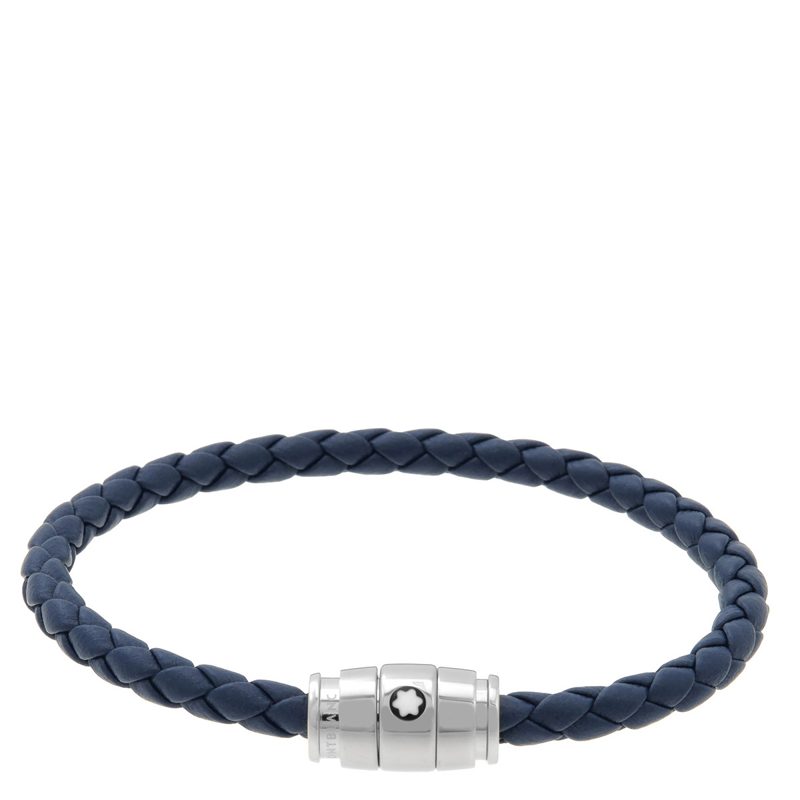 Montblanc Blue Woven Leather Bracelet