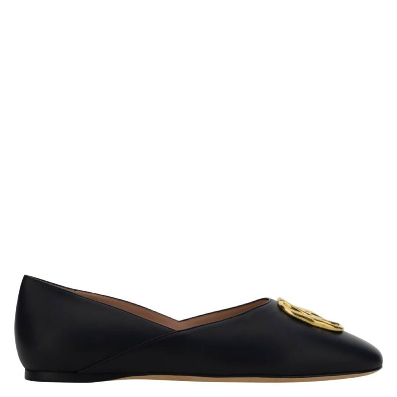 Black Gerry Leather Ballet Flats