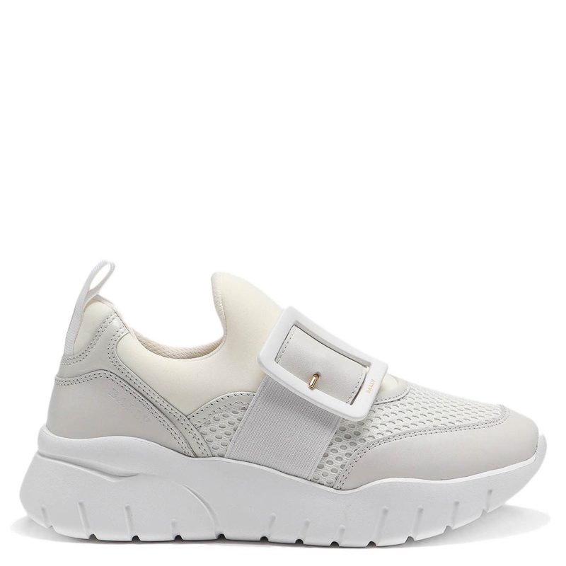 Ladies White Brinelle Sneakers