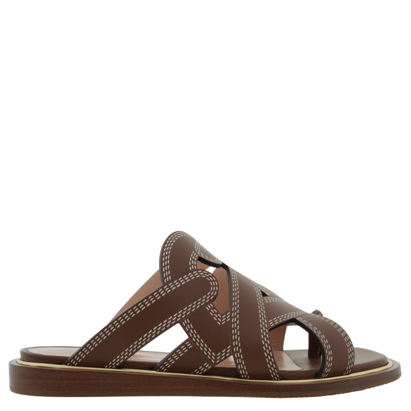 Glada Leather Flat Sandals
