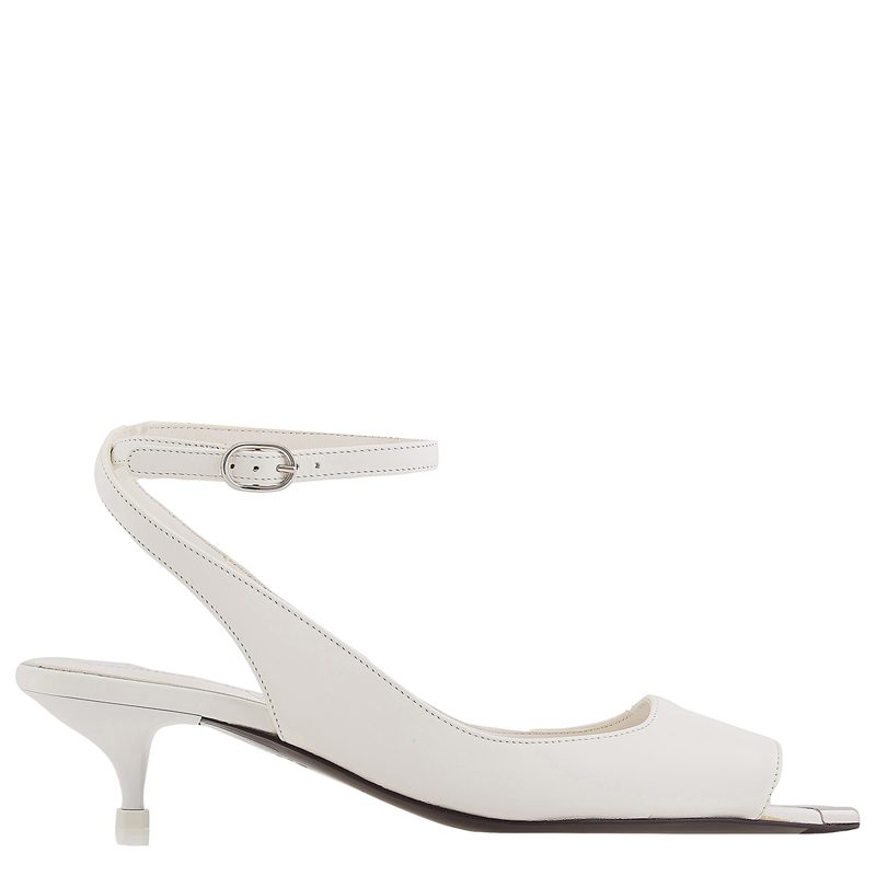 Alexander McQueen Open Box - New Ivory Leather Punk Ankle Strap Sandals