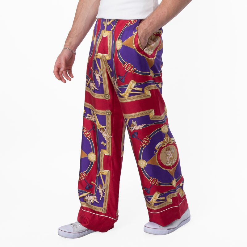 Graphic-Print Wide Leg Trousers