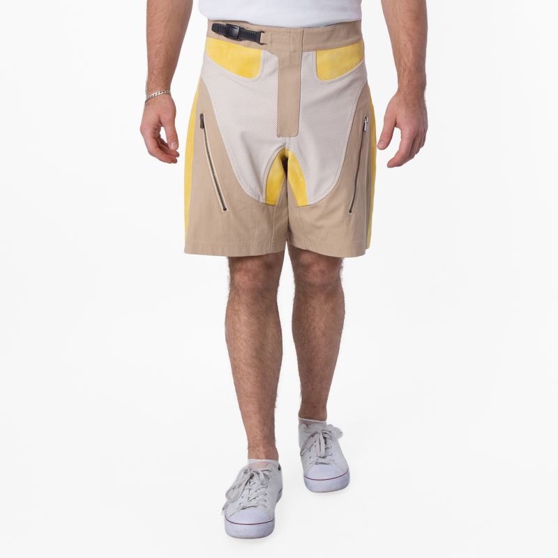 Patched Panelled Buckle Cotton Shorts