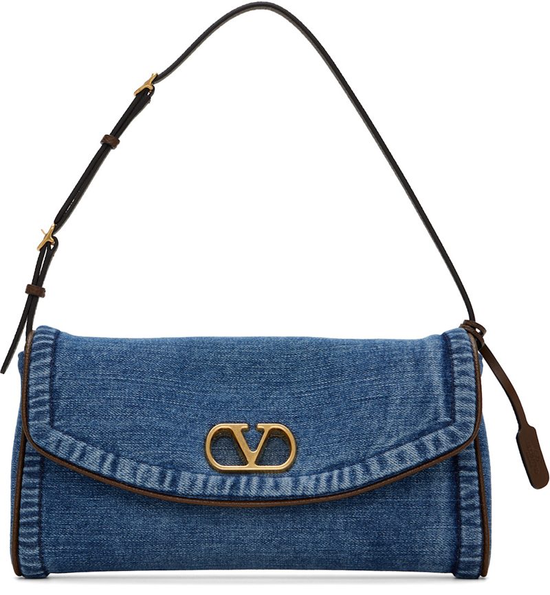 Garavani Blue Devain Small Denim Shoulder Bag 262807F048019