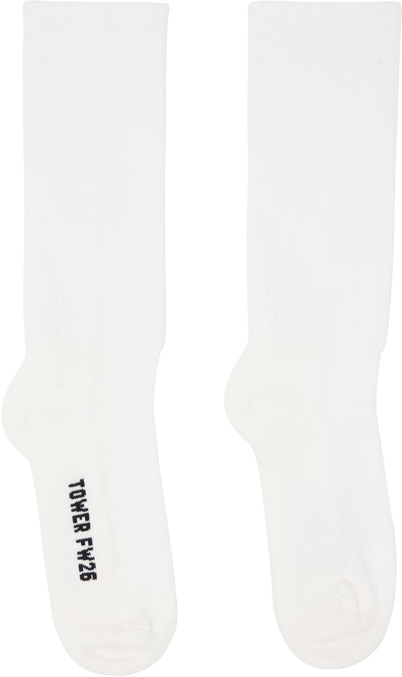 White Tower Mid Calf Socks 262232M220005