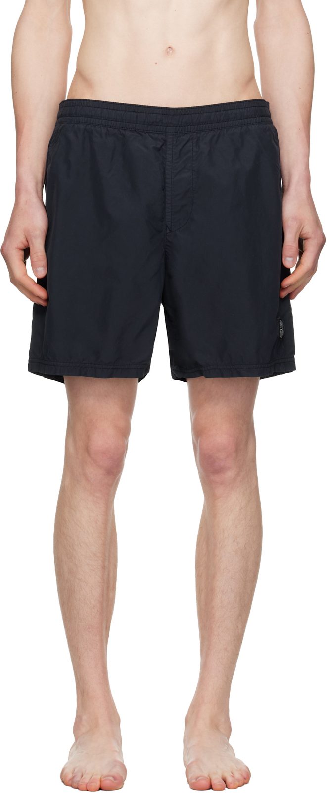 Navy B100B09 Brushed Nylon Swim Shorts 261828M193009