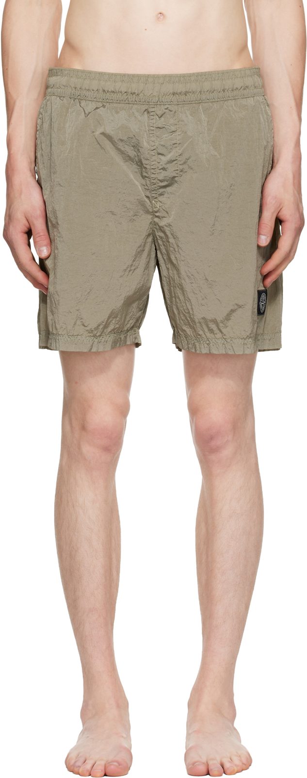 Khaki B100004 Nylon Metal Econyl Swim Shorts 262828M208000