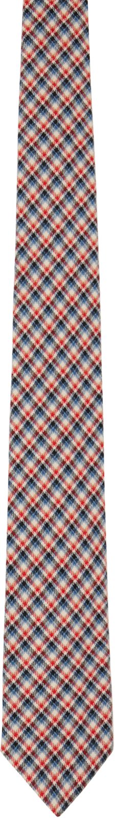 Red & Navy Check Tie 262358M145010