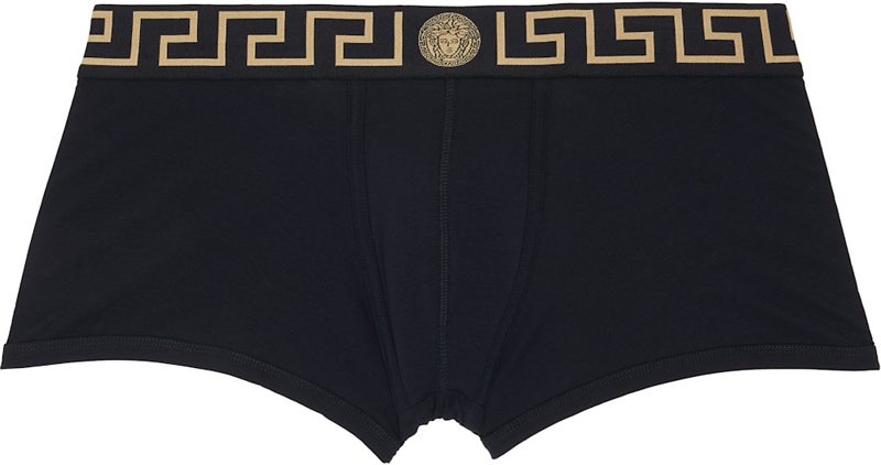 Two-Pack Black Cotton-Jersey Boxer Briefs 262404M216000