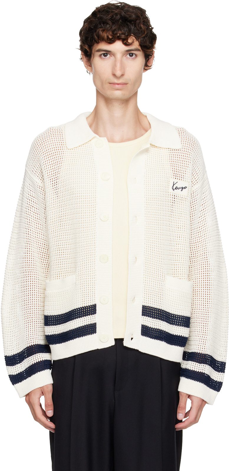겐조 Paris Polo Collar Cardigan 262387M200004