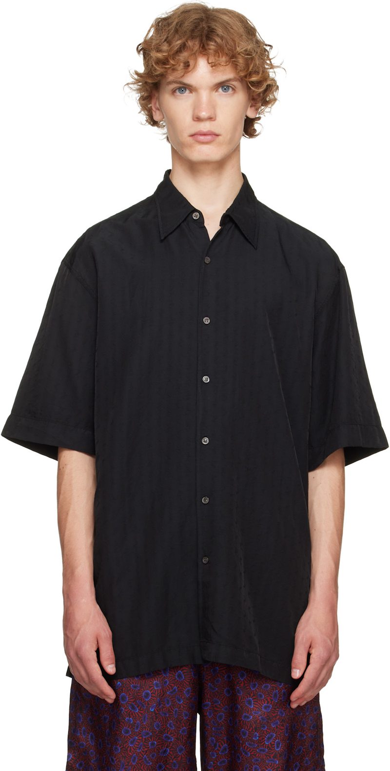 Black Floral Shirt 262358M192005