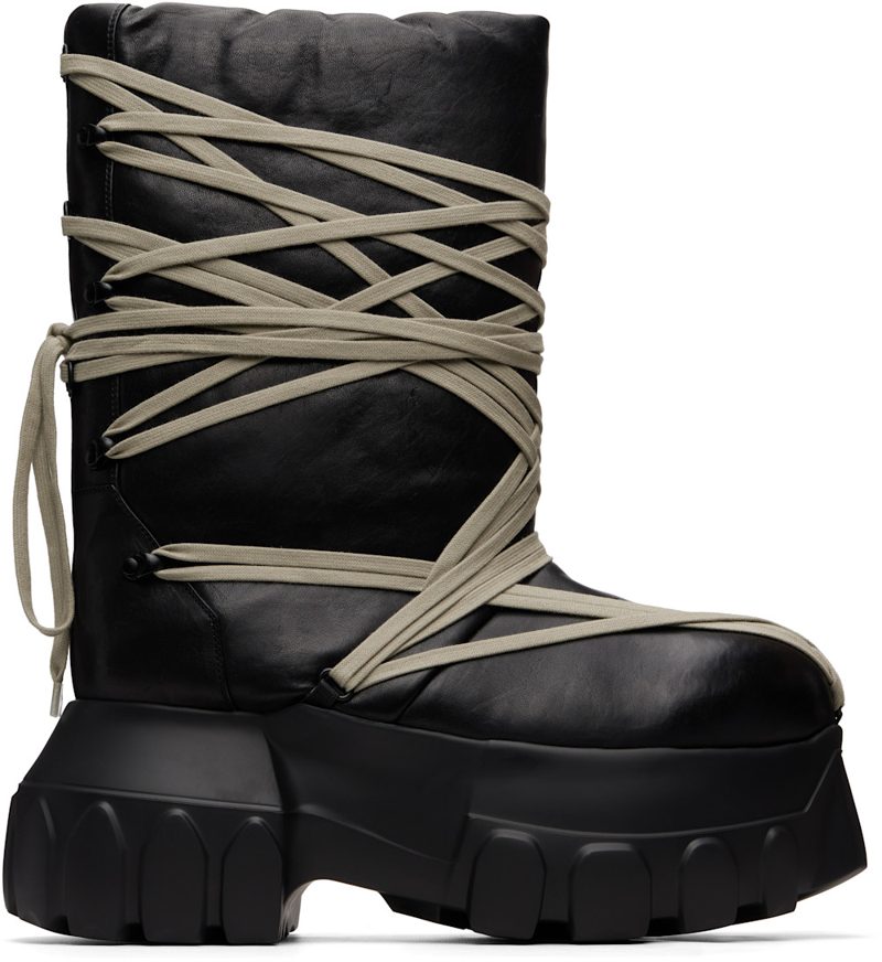 Black Tower Megalace Tractor Boots 262232M255004