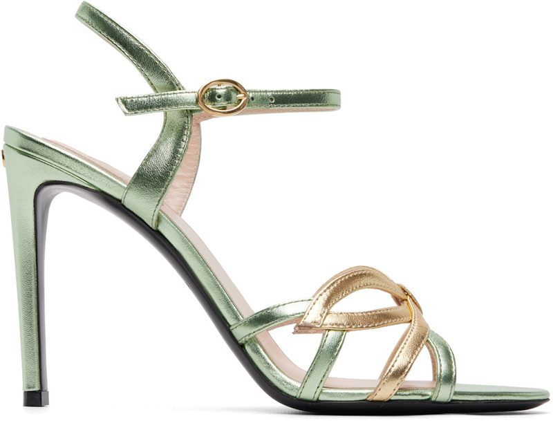 Garavani Green Bow Heeled Sandals 262807F125001