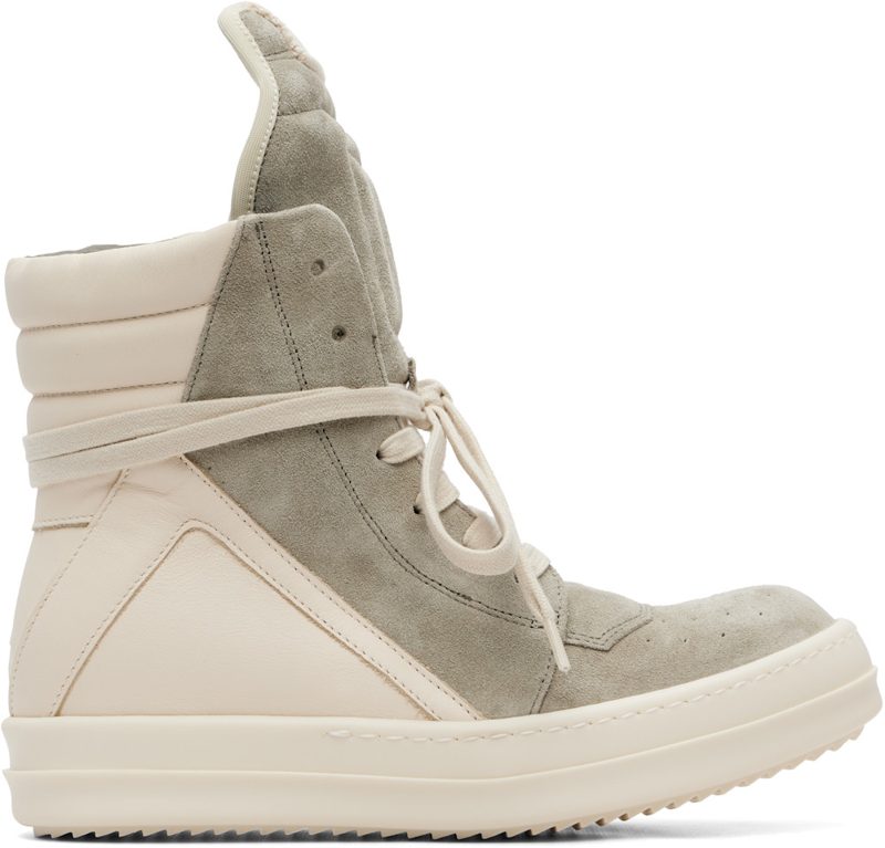 오프화이트 & Taupe Tower Geobasket Sneakers 262232F127007