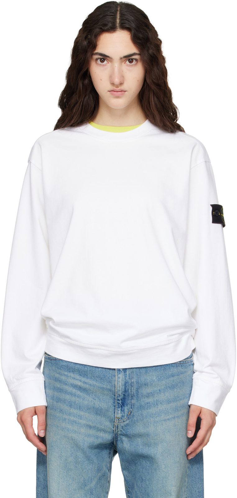 White 6100057 Heavy Organic Cotton Jersey Sweatshirt 262828F098000
