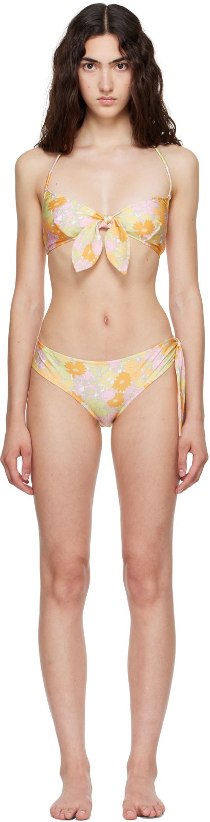 Chloe Multicolor Sunbleached Flower-Print Bikini Bottom 262338F105000