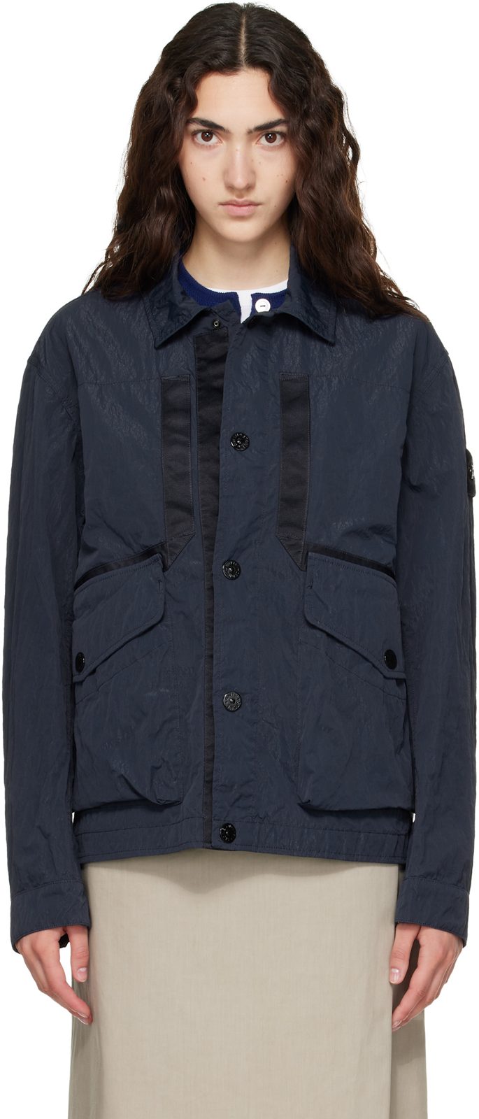 Navy Q100008 Warp Rib Nylon-TC Jacket 262828F063012