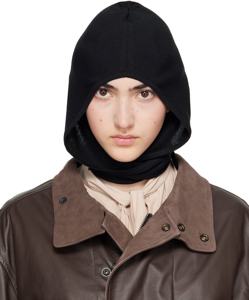 Black Fine Wool Hood 262646F014002