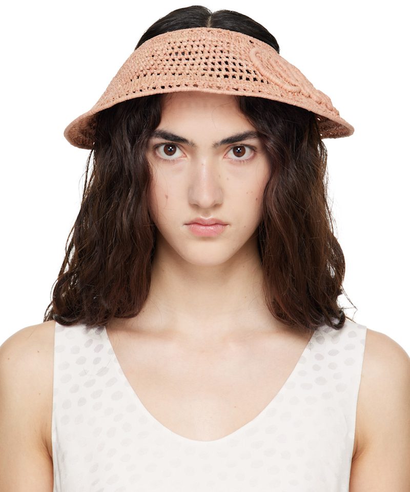 Beige The Chloe Raffia Visor 262338F015000