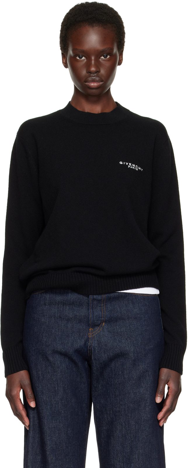Black Wool & Cashmere Sweater 262278F096000