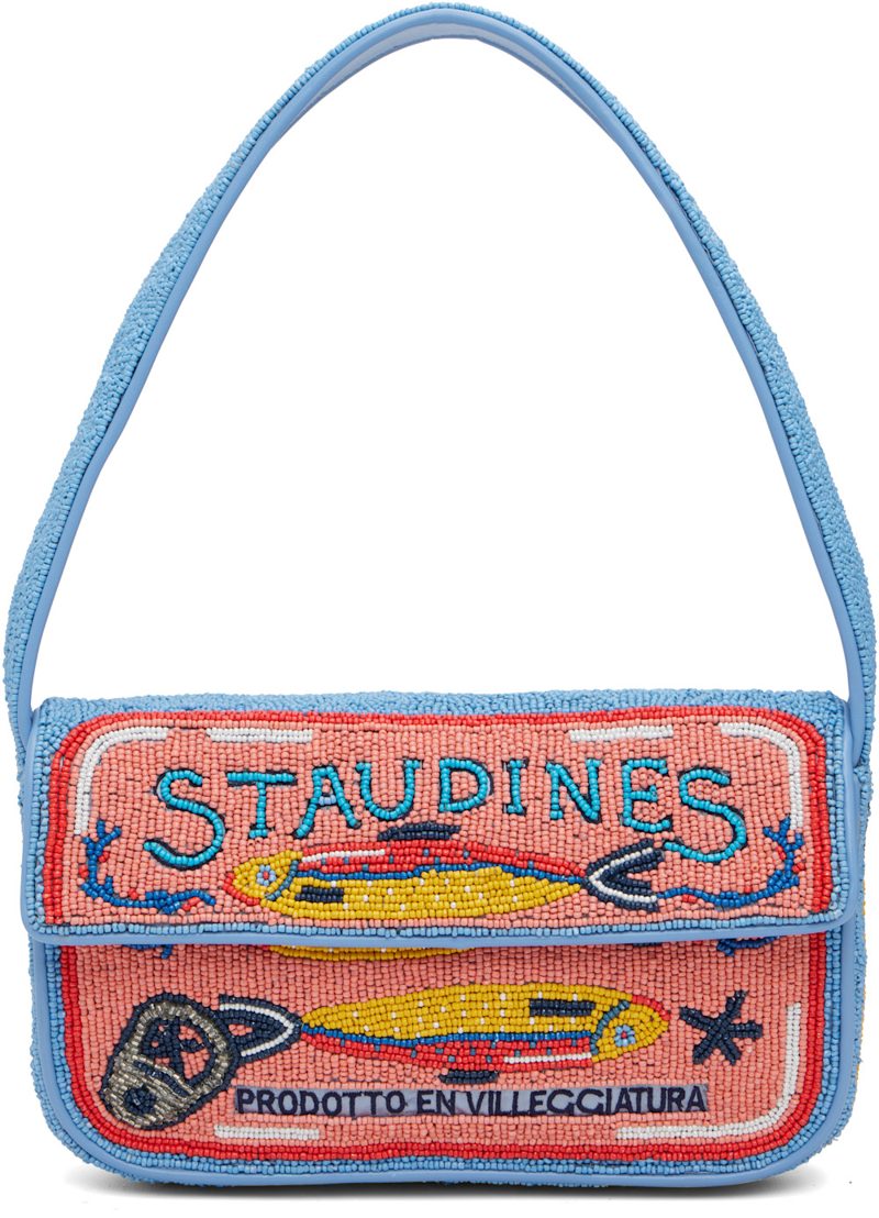 Staud Blue & Pink Tommy Beaded Bag 262386F048012