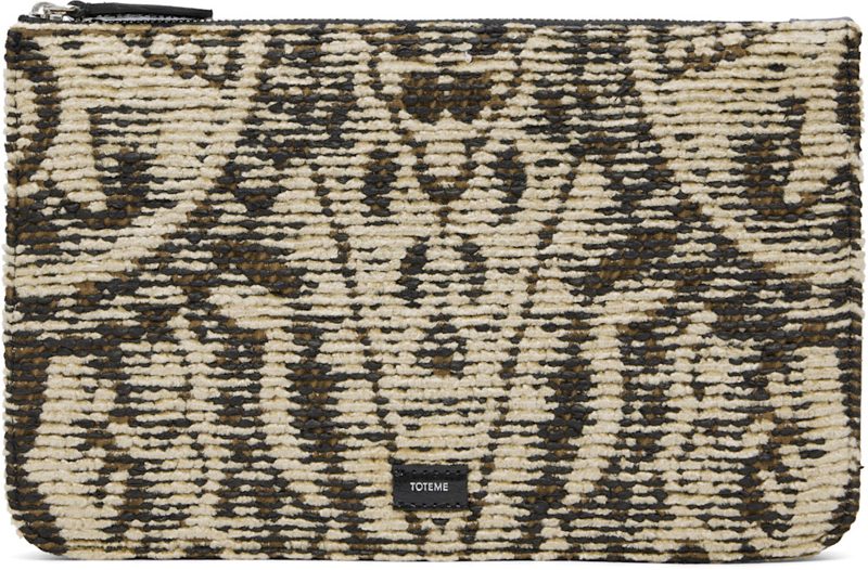 TOTEME Beige & Black Threefold Paisley Clutch 262771F044006