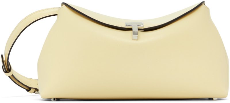 TOTEME Beige T-Lock Leather Clutch 262771F044002