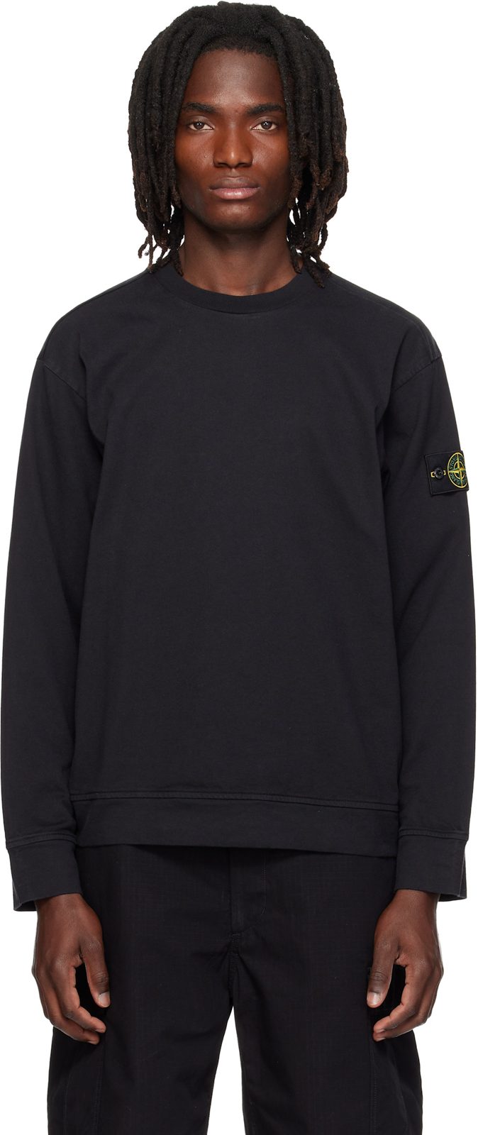 Black 6100057 Heavy Organic Cotton Jersey Sweatshirt 262828M204004