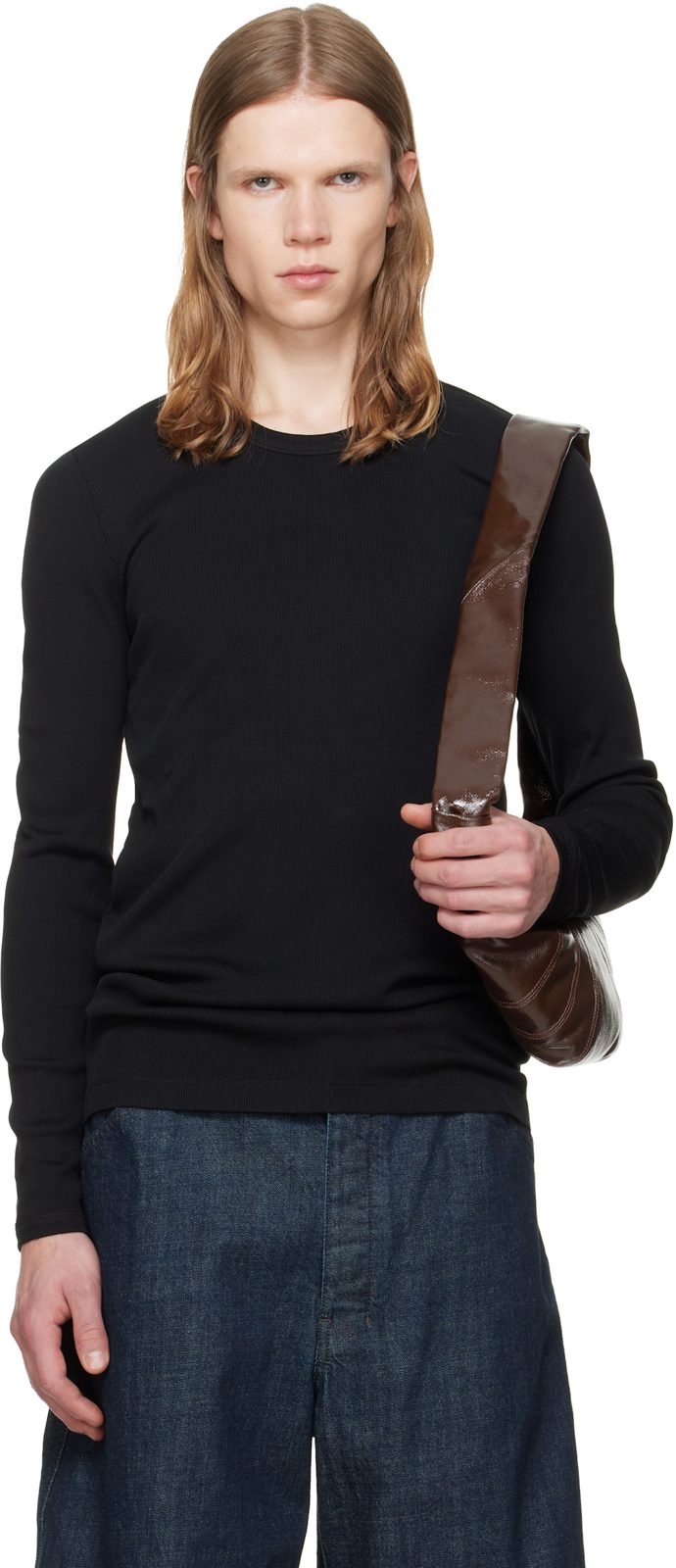 Black Long-Sleeve T-shirt 262646M213003